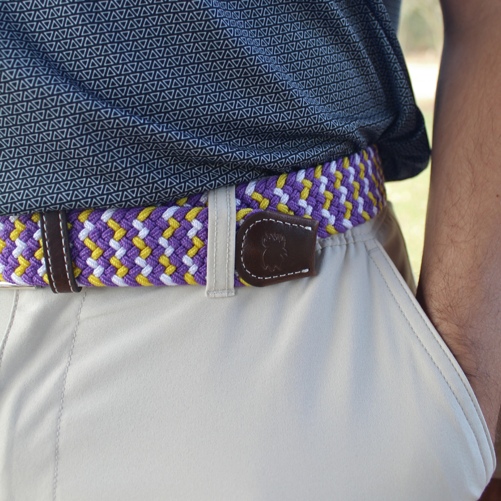 The Nola Two Toned Woven Elastic Stretch Belt