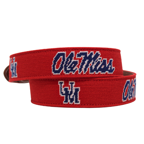 Ole Miss Red Needlepoint