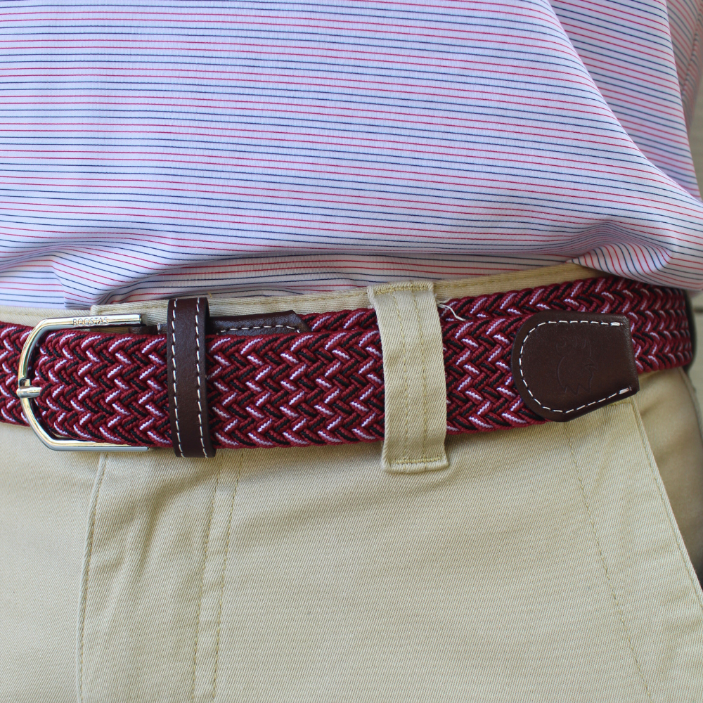 The Beaufort Tri-Color Woven Stretch Golf Belt