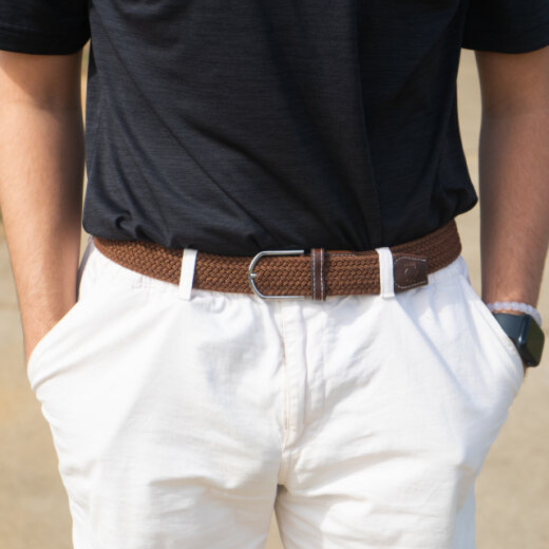 The Mojave Solid Woven Elastic Stretch Golf Belt