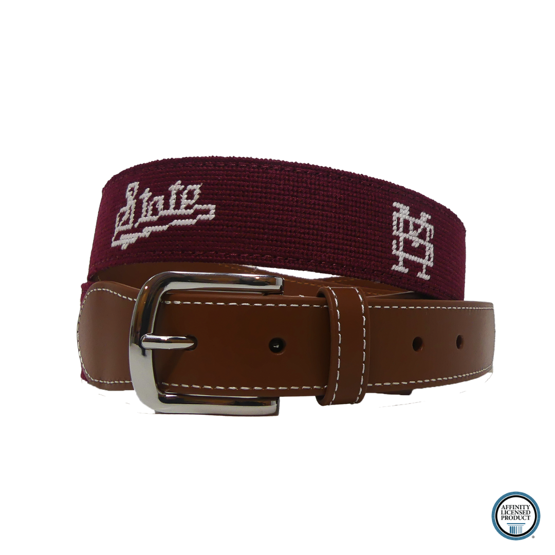 Mississippi State University Maroon Needlepoint
