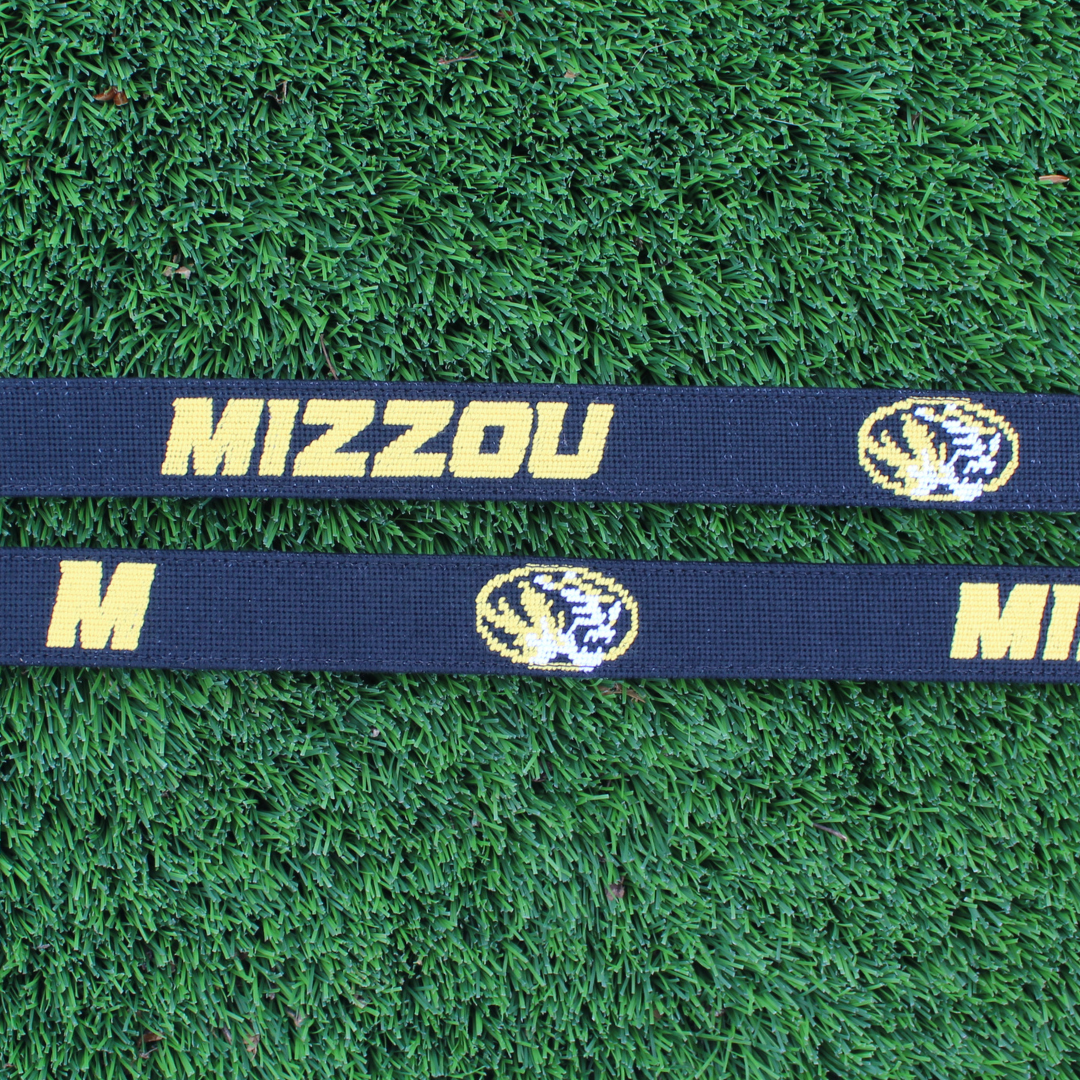 Mizzou Black Needlepoint Belt