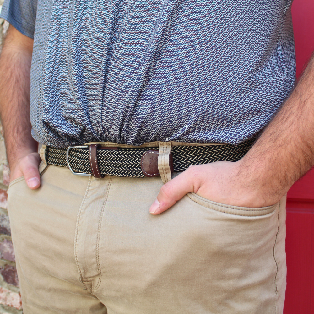 The Maui Two Toned Woven Elastic Stretch Belt