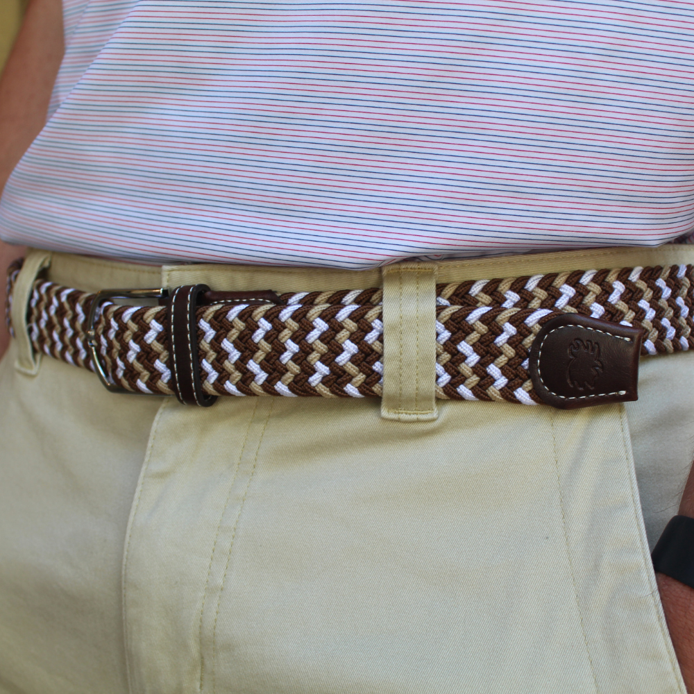The Marfa Tri-Color Woven Stretch Golf Belt