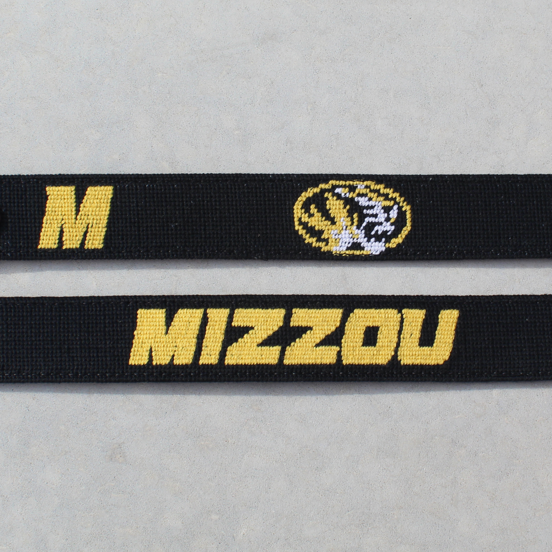 Mizzou Black Needlepoint Belt