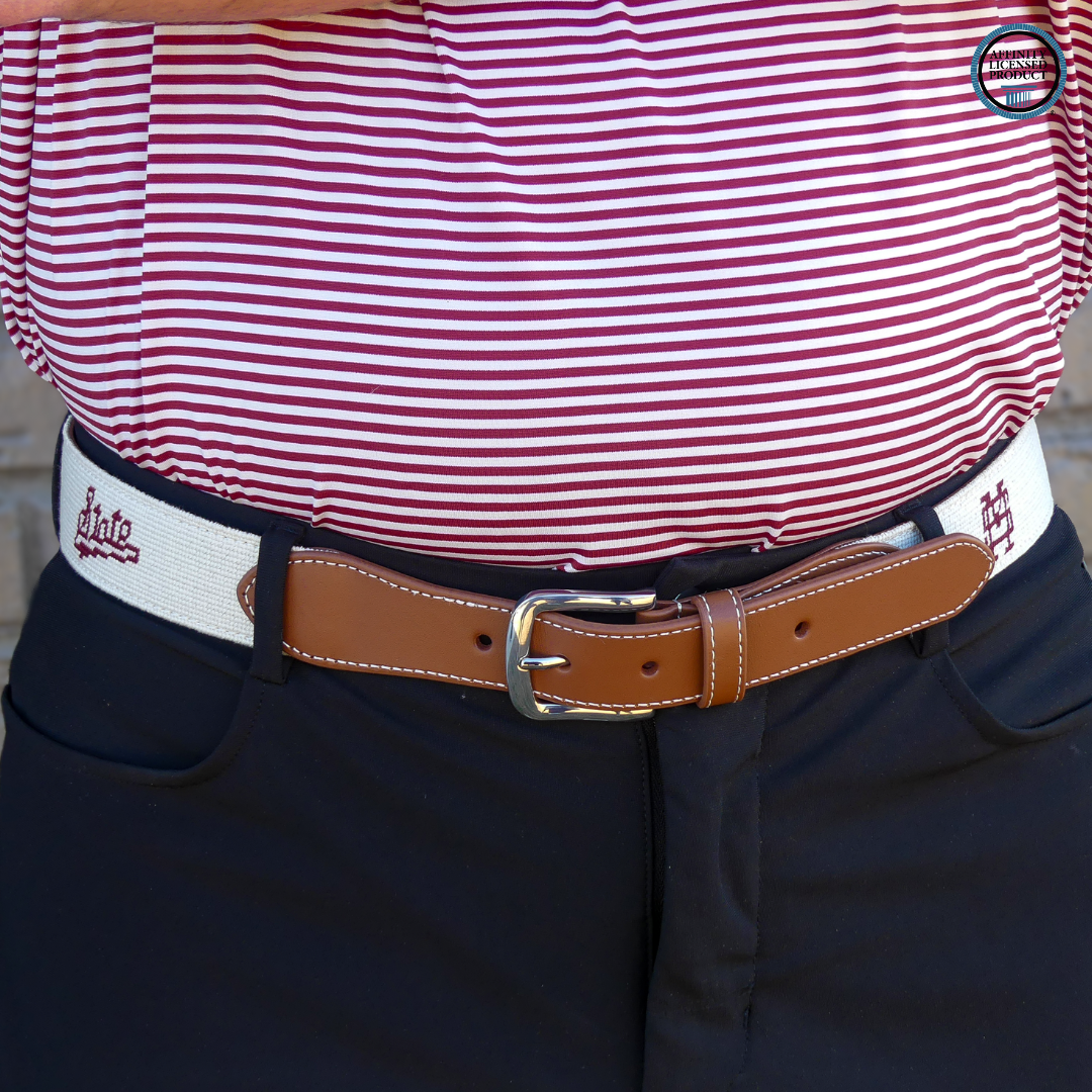 Mississippi State University Grey Needlepoint