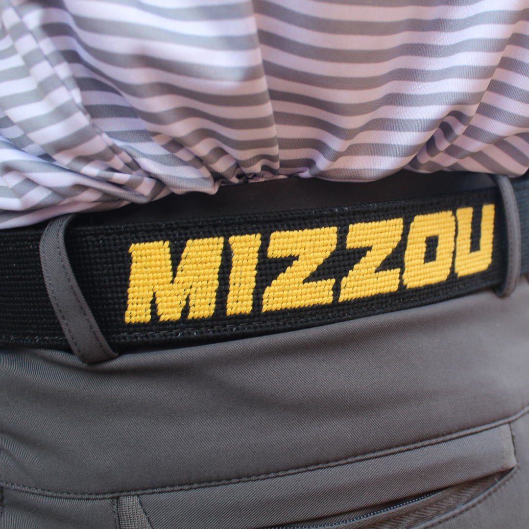 Mizzou Black Needlepoint Belt