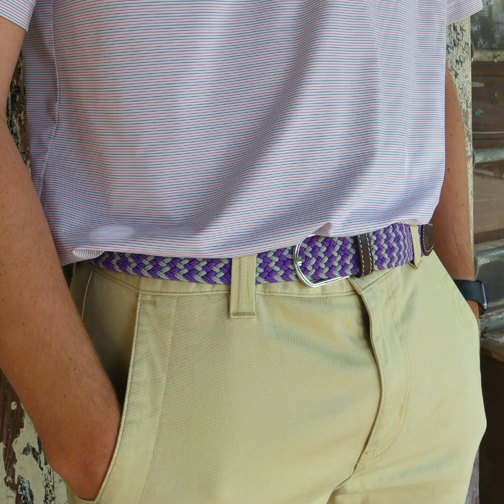 The Colonial Two Toned Woven Elastic Stretch Belt