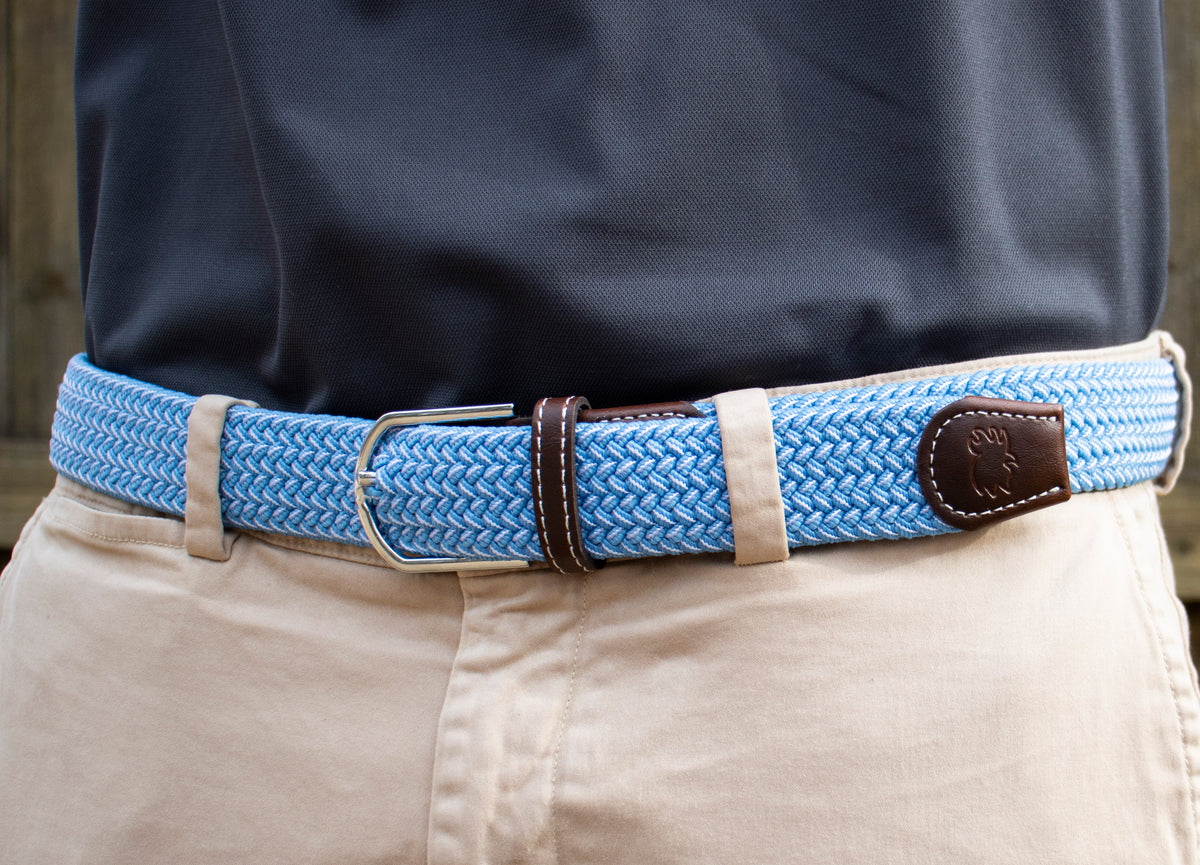 The Newport Two Toned Woven Elastic Stretch Golf Belt