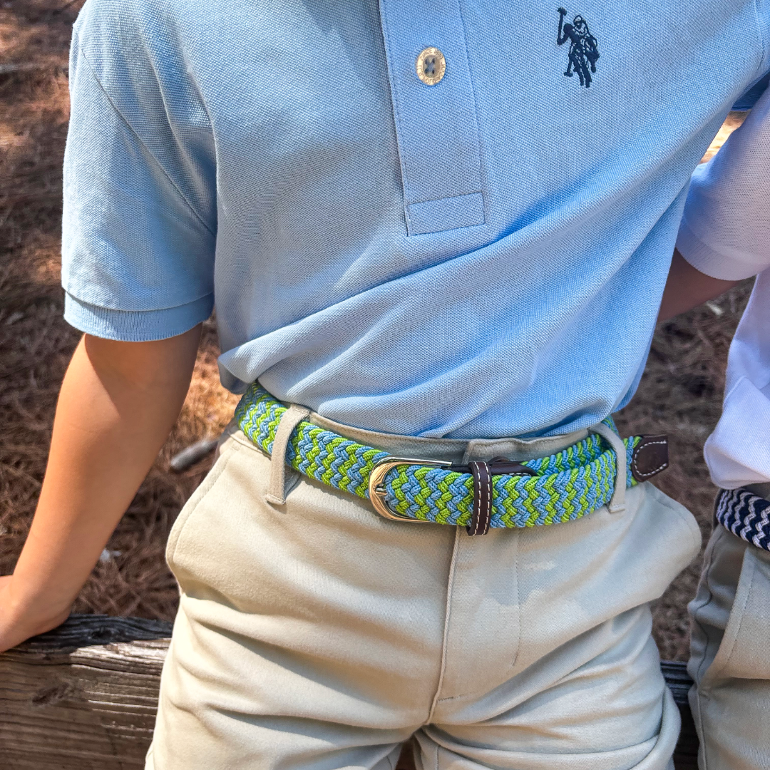 The Lil' Bermuda Kid's Herringbone Woven Stretch Belt- 15% OFF SALE