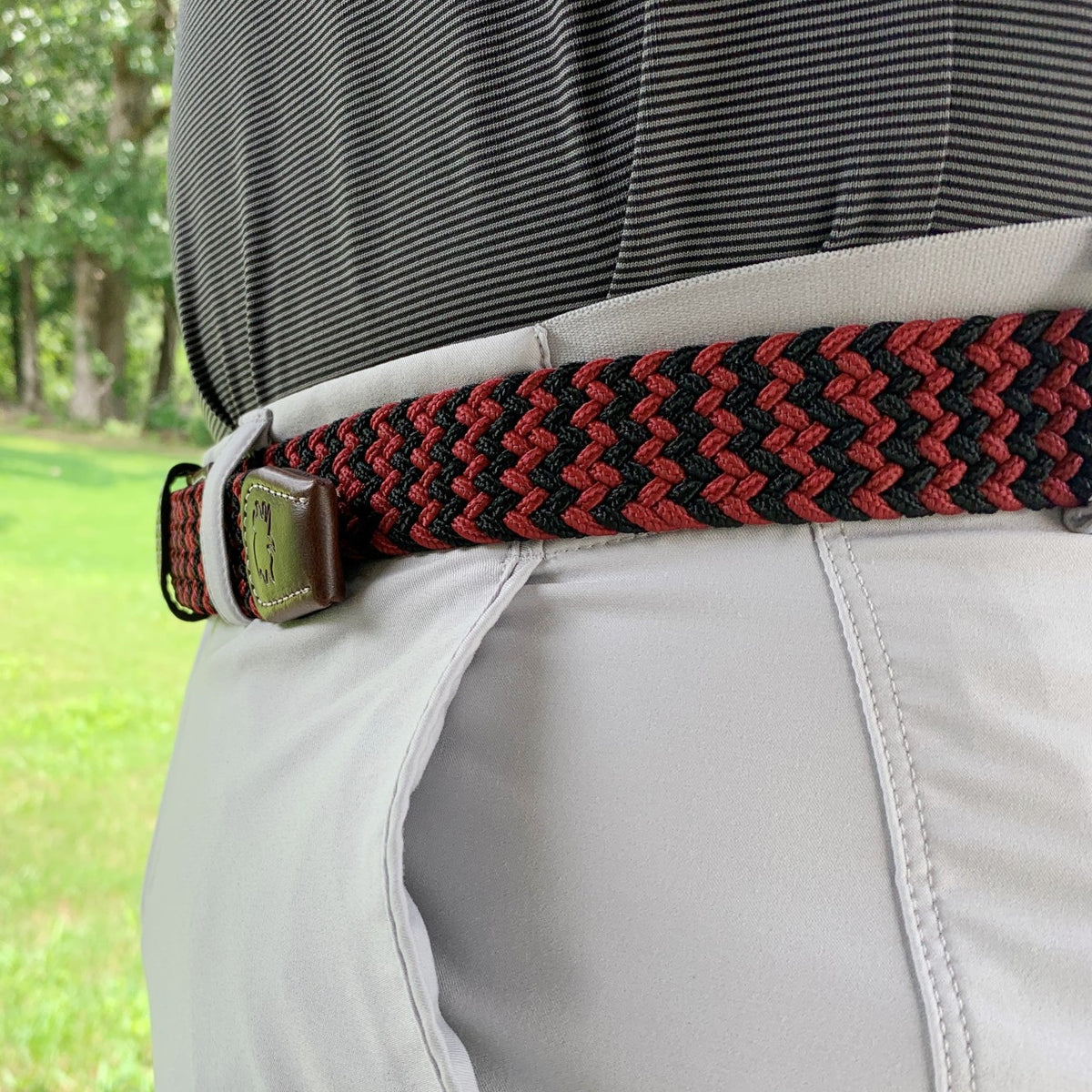 The Columbia Two Toned Woven Elastic Stretch Belt