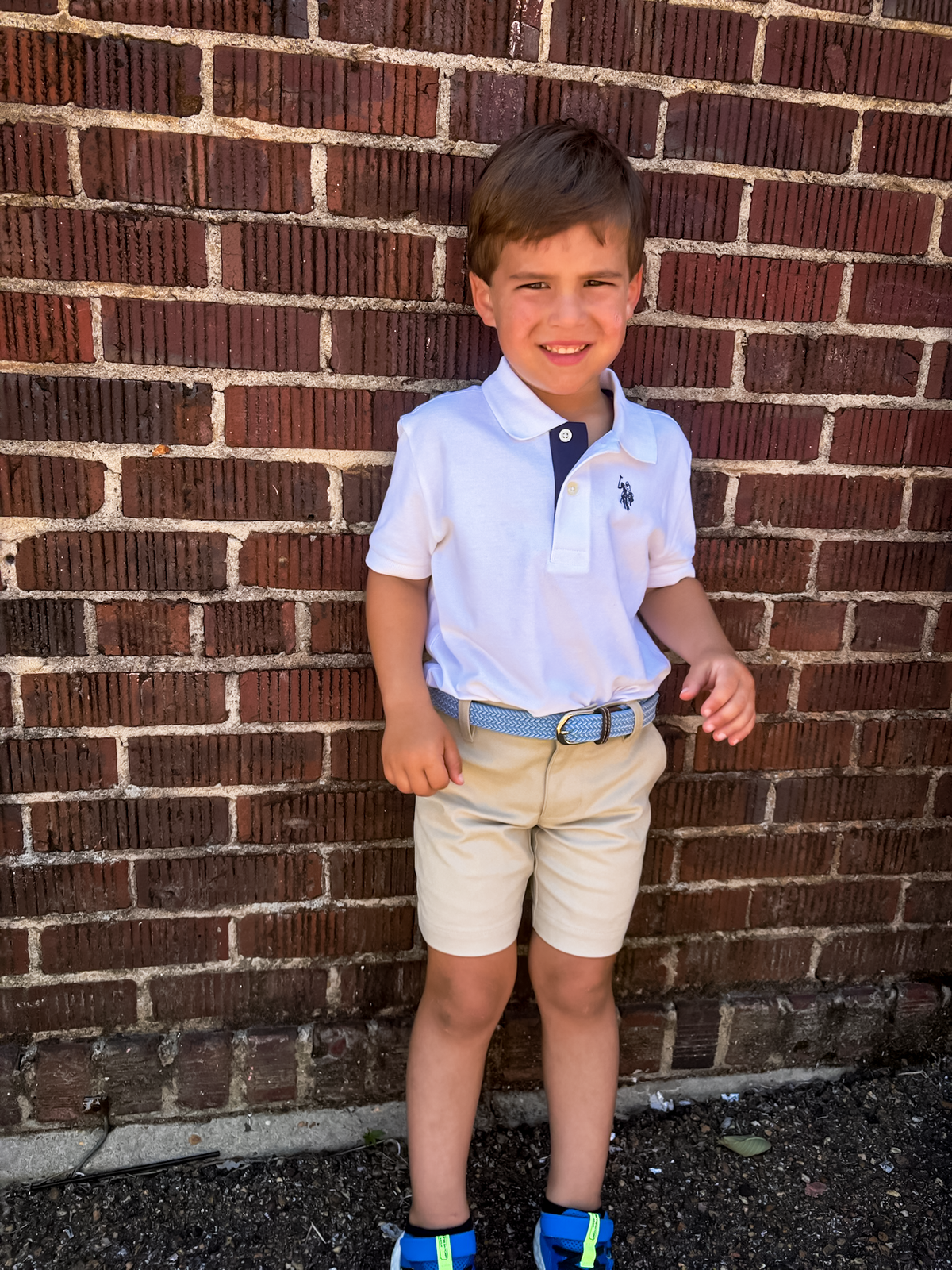 The Lil' Newport Kid's Tri-Color Woven Stretch Golf Belt