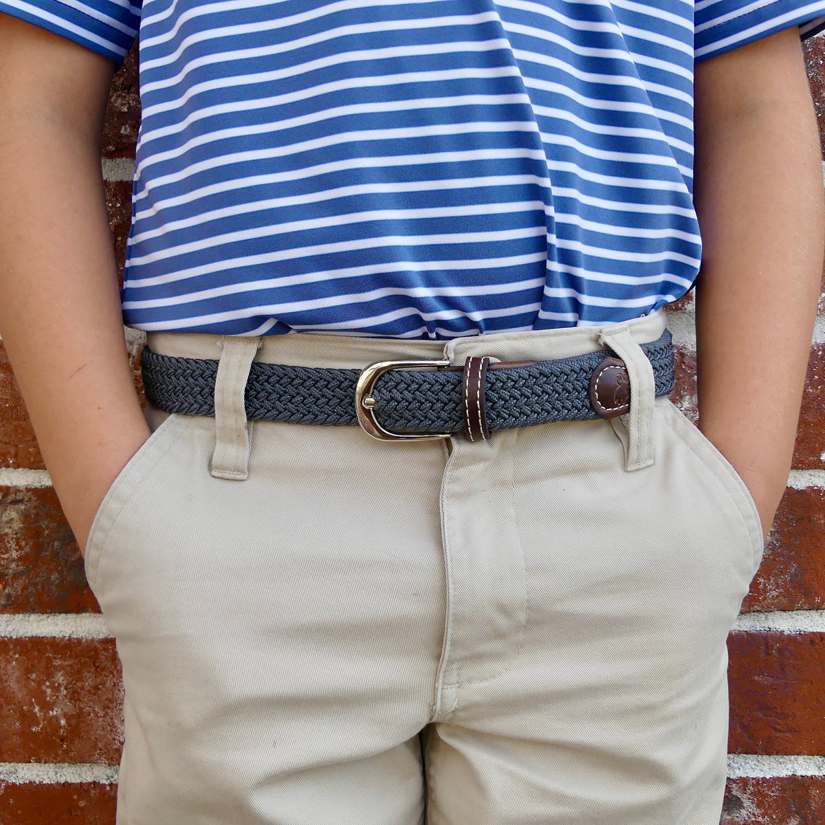 The Lil' Scottsdale Kid's Herringbone Woven Stretch Golf Belt