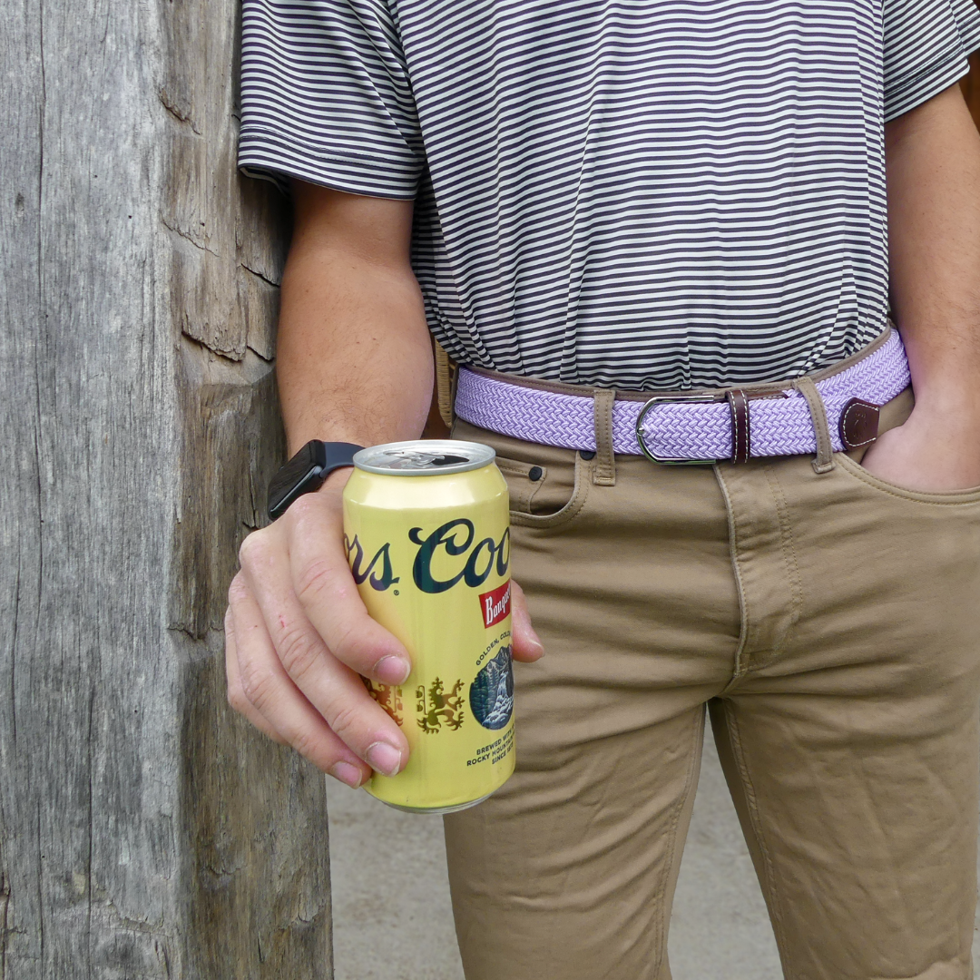 The Provence Herringbone Woven Elastic Stretch Belt