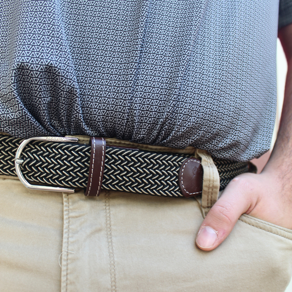 The Maui Two Toned Woven Elastic Stretch Belt