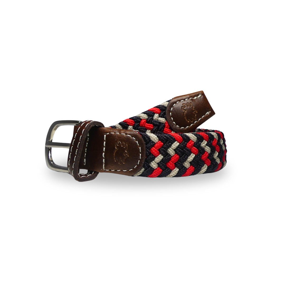 The Lil' Oxford Kid's Tri-Color Woven Stretch Golf Belt