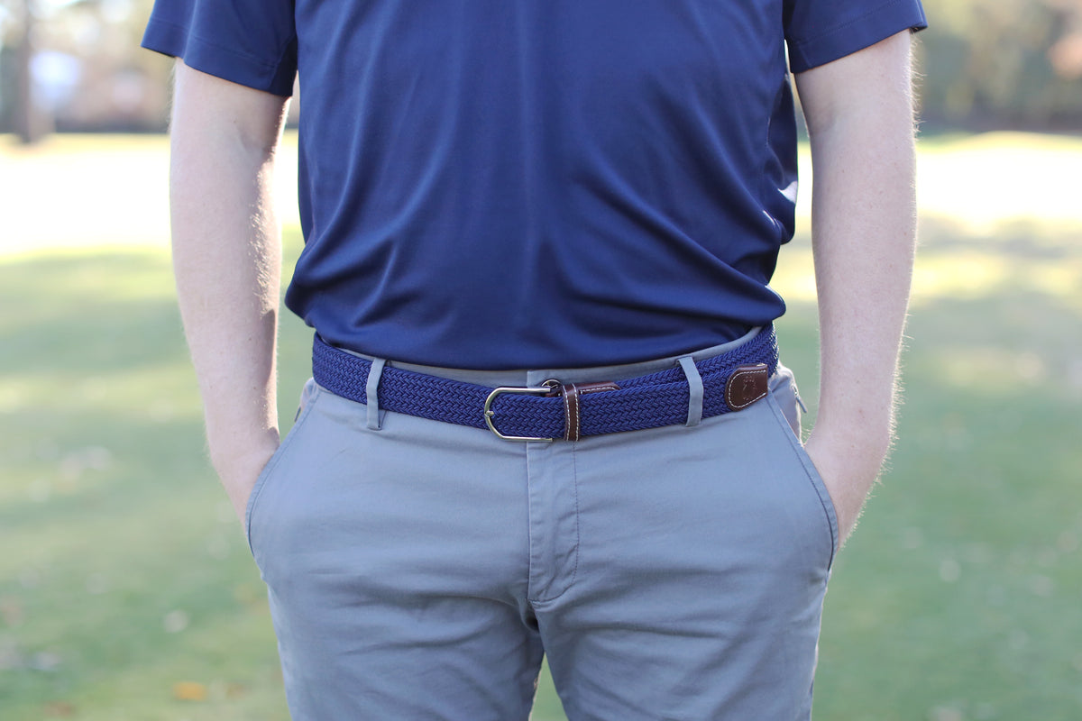 The Pebble Beach Solid Woven Elastic Stretch Belt