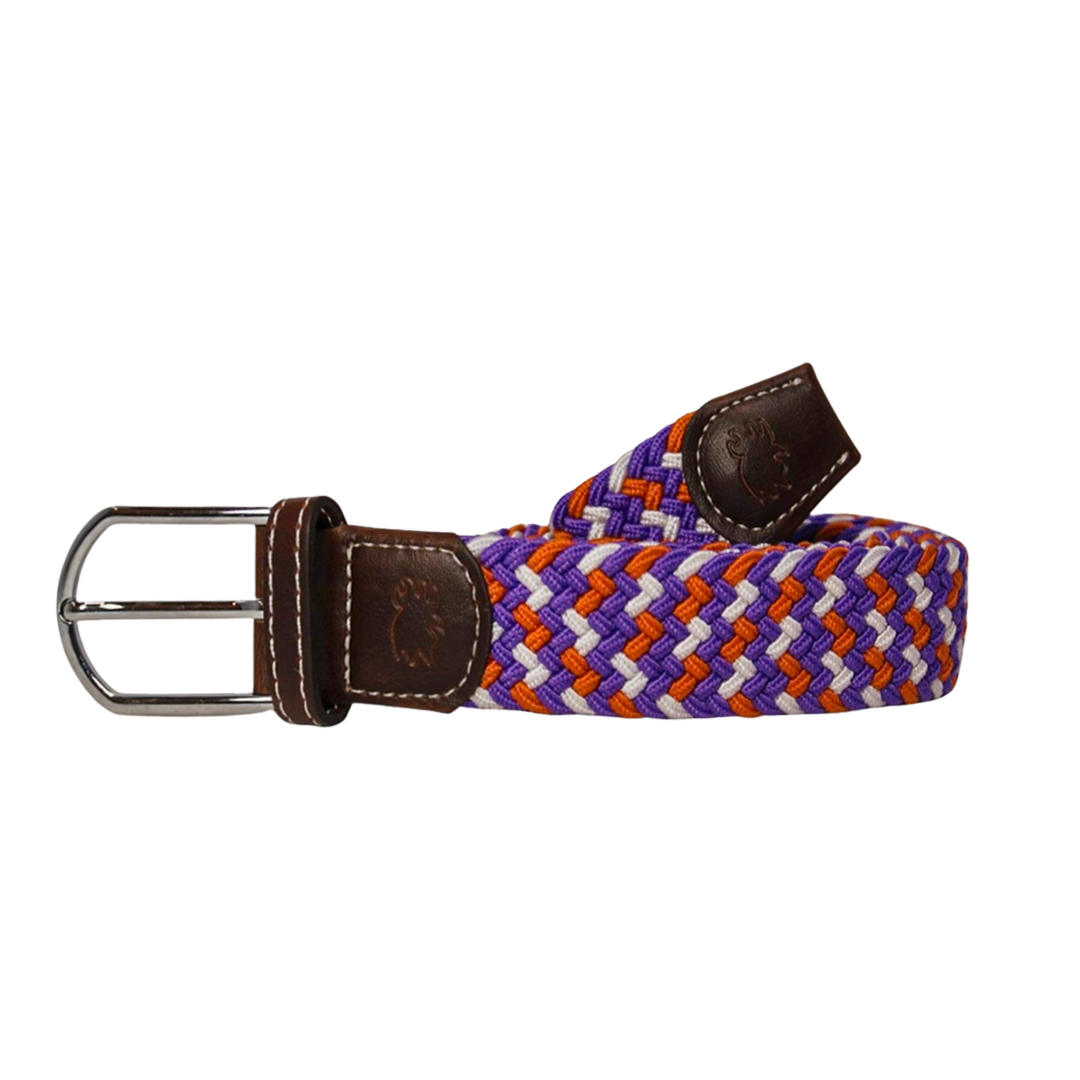 The Hartwell Tri-Color Woven Elastic Stretch Golf Belt
