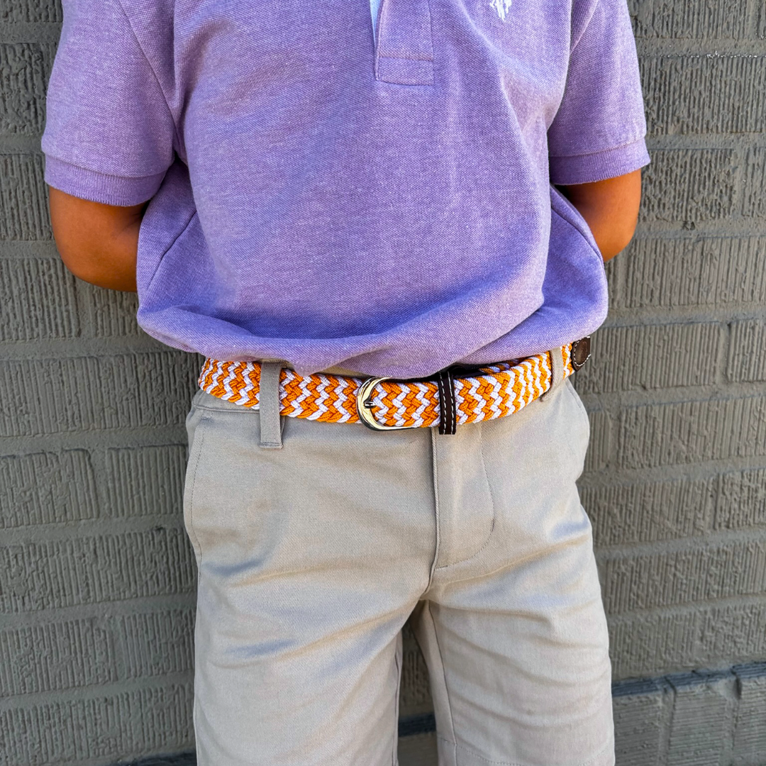 The Lil' Cumberland Kid's Herringbone Woven Stretch Belt- 15% OFF SALE