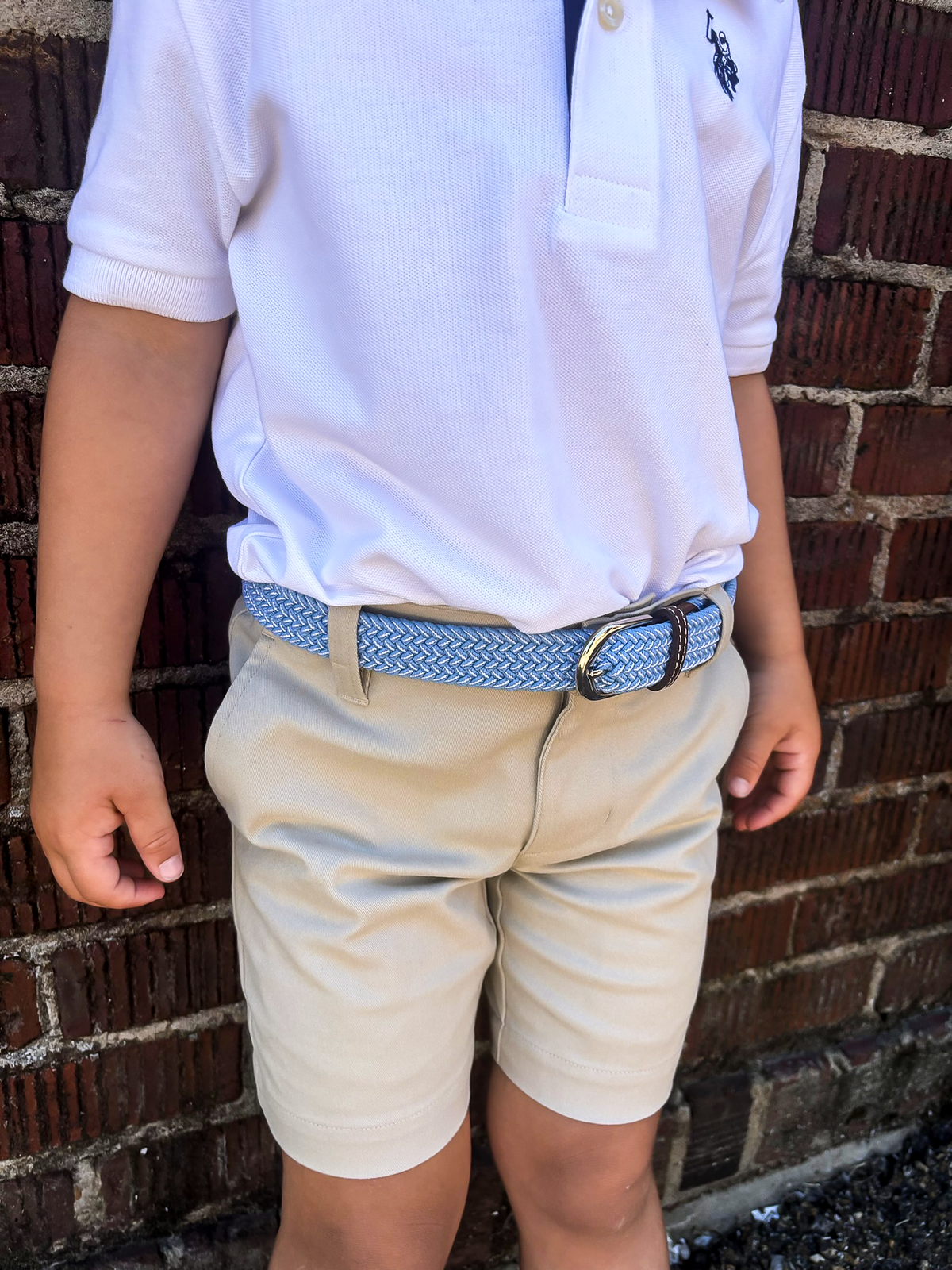 The Lil' Newport Kid's Tri-Color Woven Stretch Golf Belt