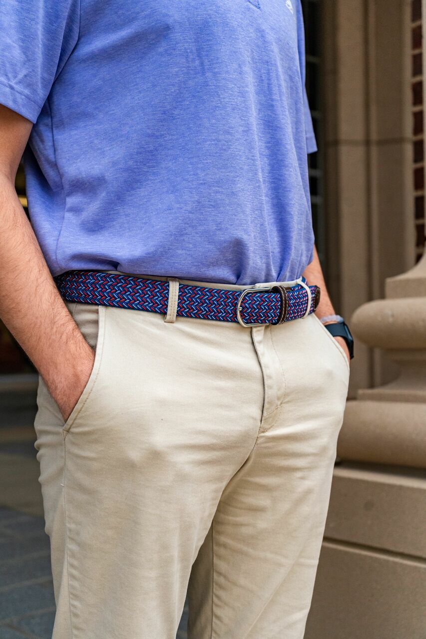 The Plymouth Woven Elastic Stretch Golf Belt