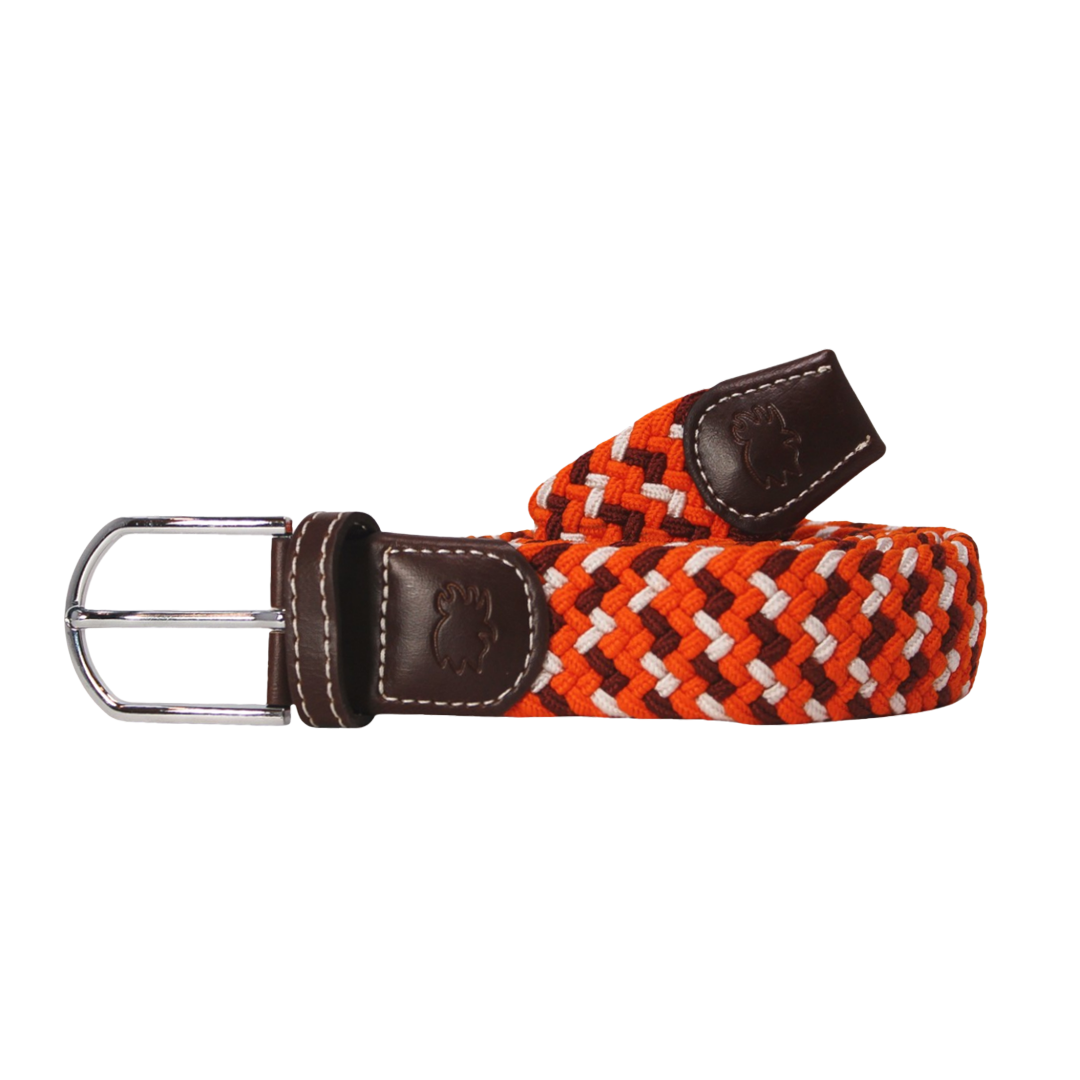 The Roanoke Tri-Color Woven Elastic Stretch Golf Belt