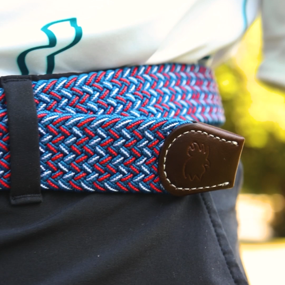 The Plymouth Woven Elastic Stretch Golf Belt
