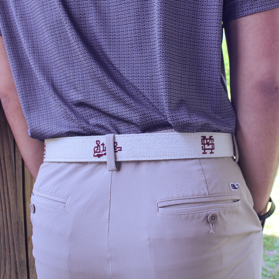 Mississippi State University Grey Needlepoint